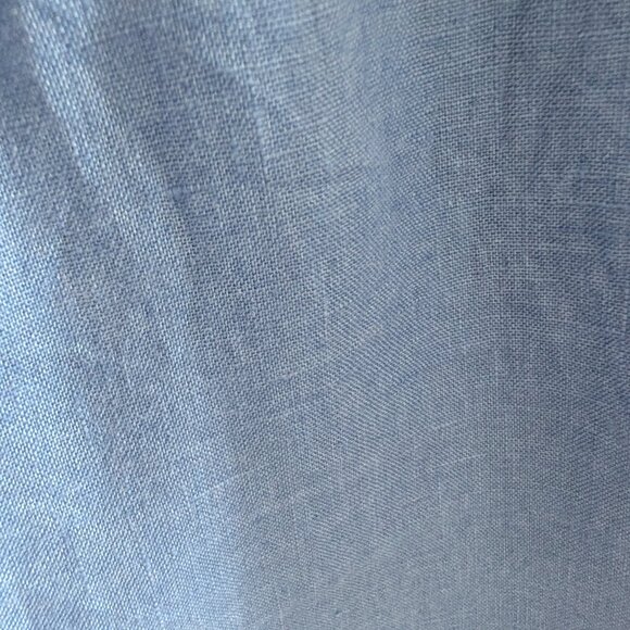 Mango MNG Blue Linen Cropped Pants Drawstring Waist Size Medium - Picture 5 of 9